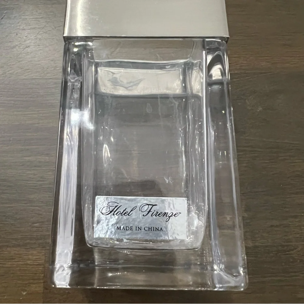 ✅ heavy glass and brushed nickel bathroom decorative cup/ toothbrush